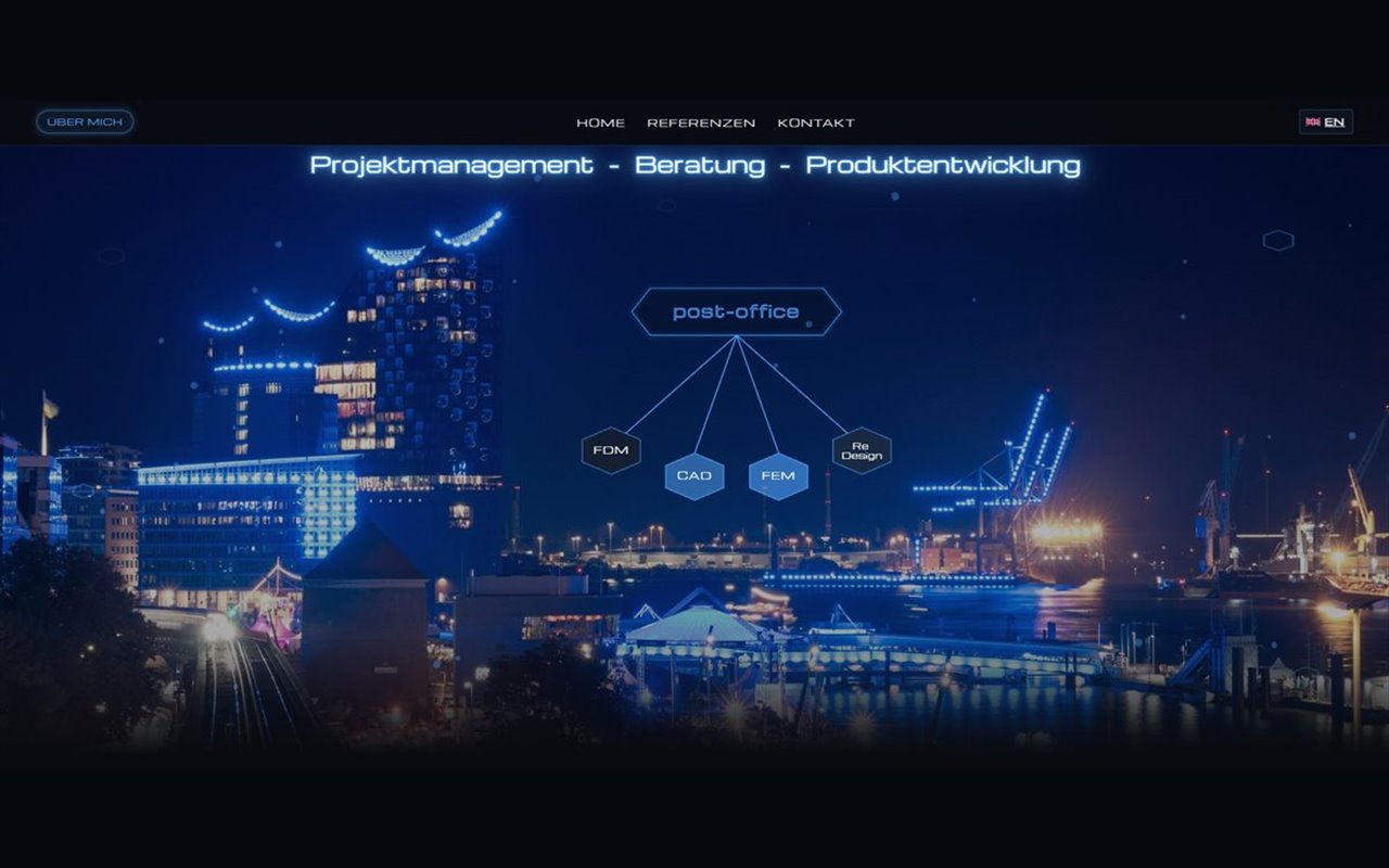 Startseite von post-office.de mit dem Leistungsdiagramm